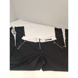 Vintage Nike 1971 Pants Flared Zippered Legs Black & White Medium